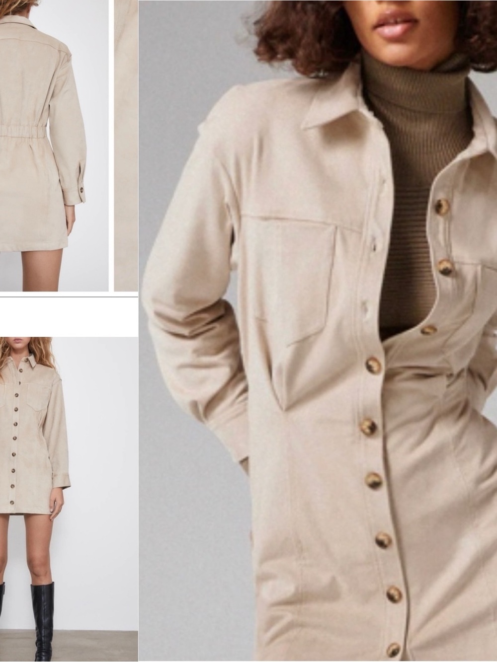 Zara cream mini dress xs